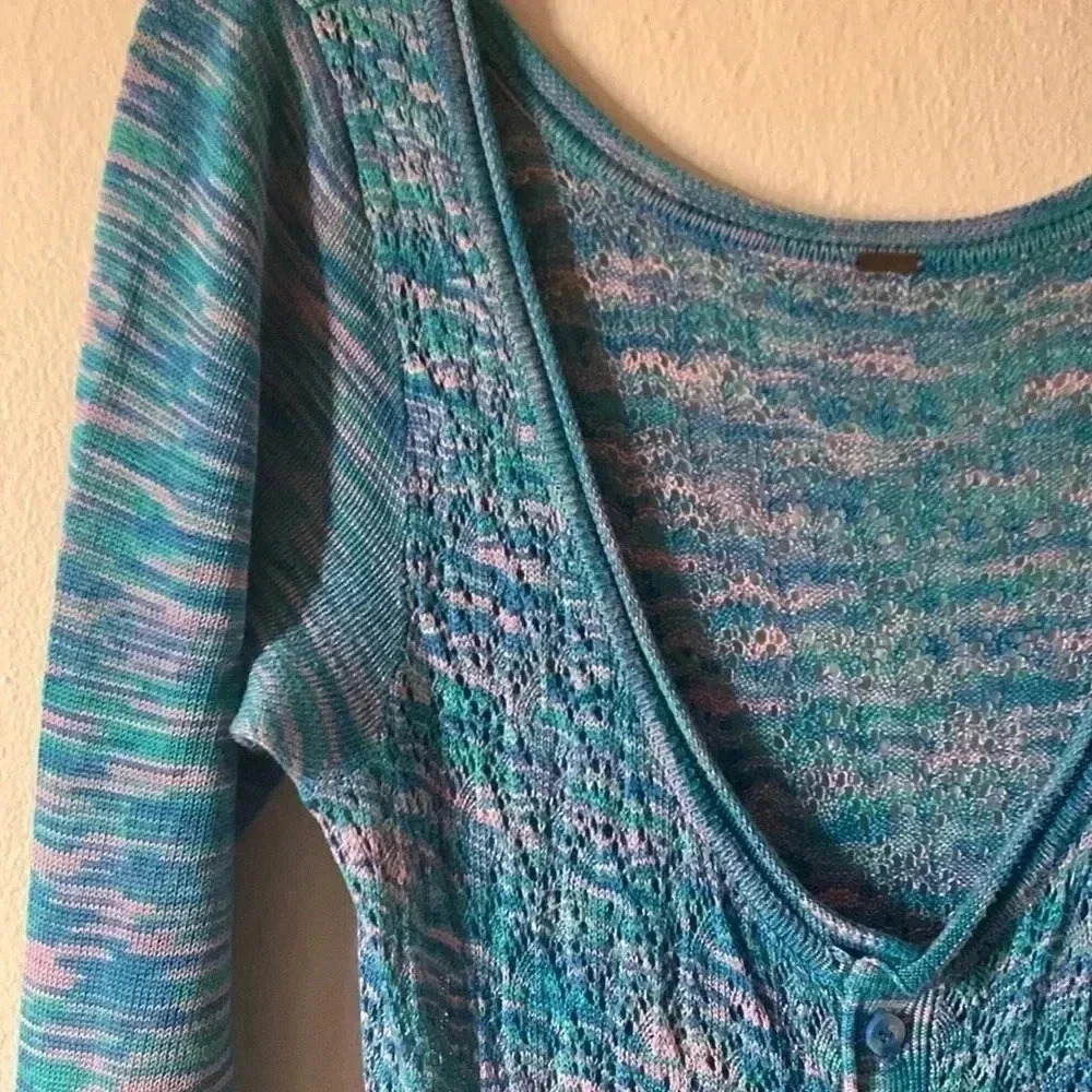 Free People Knit Marbled Blue Pink Midi Dress Size XS - Picture 5 of 9